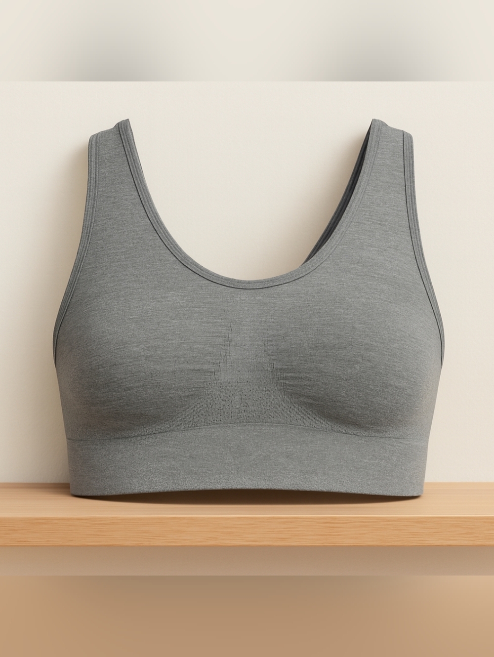 Secret Treasures Heather Gray Seamless Scoop Sports Bra